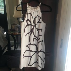 Maggy L white and brown dress